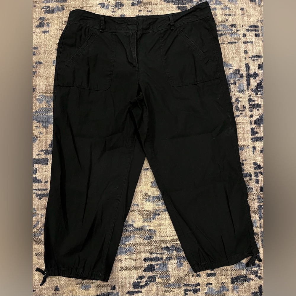 Loft black capris , 100% cotton, size 12